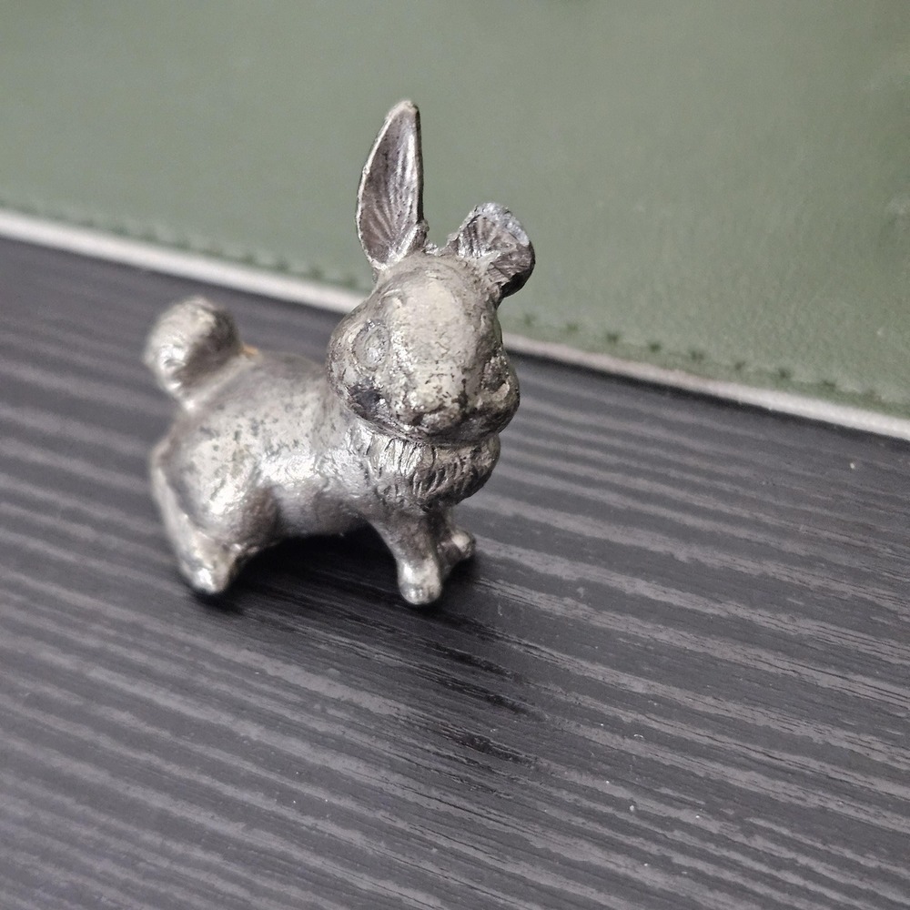small metal rabbit figurine‎ curio mini collectible dollhouse accessory